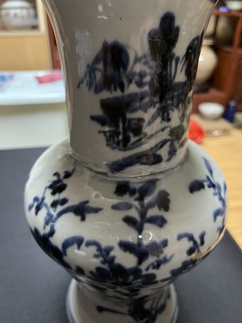 古玩陶瓷青花花觚真品鑒賞圖