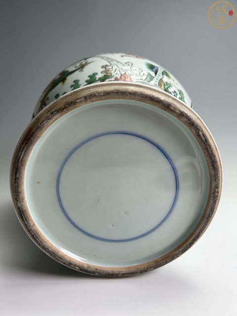 古玩陶瓷清光緒五彩云龍趕珠花卉紋罐真品鑒賞圖