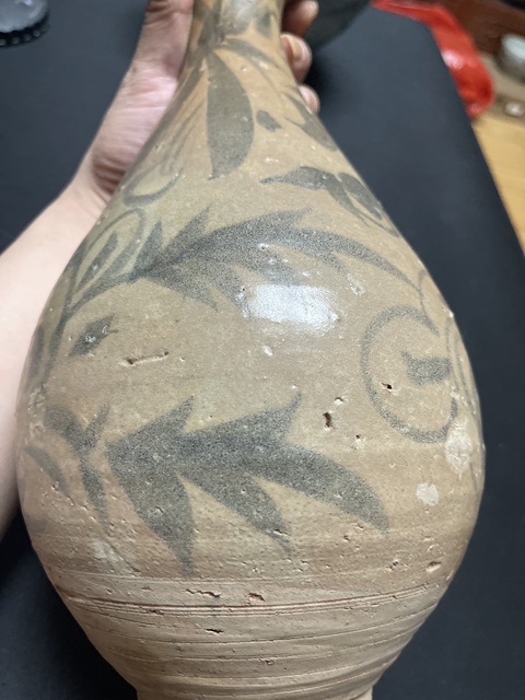 古玩陶瓷玉溪窯青花花卉紋玉壺春瓶真品鑒賞圖