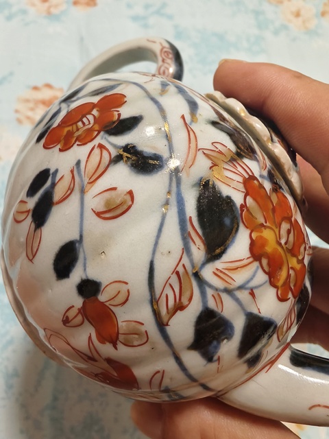 古玩陶瓷青花礬紅執壺真品鑒賞圖