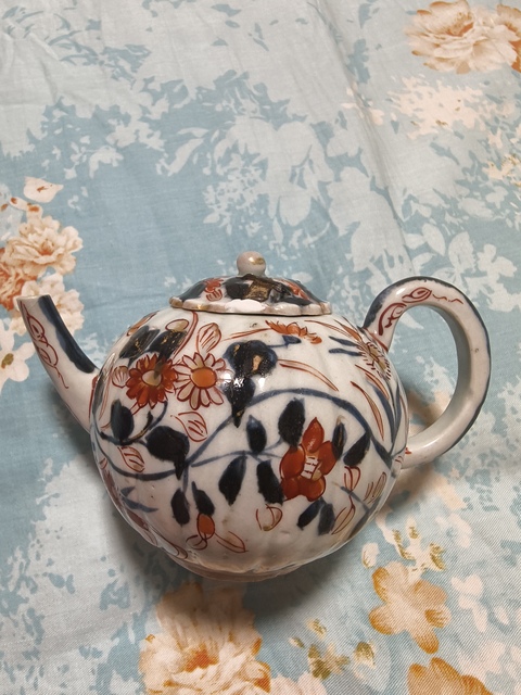 古玩陶瓷青花礬紅執壺真品鑒賞圖