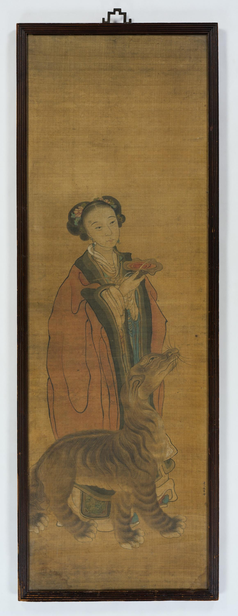 古玩字畫程璋款人物畫真品鑒賞圖