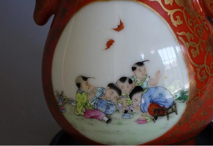 古玩陶瓷民國 鹿頭尊真品鑒賞圖