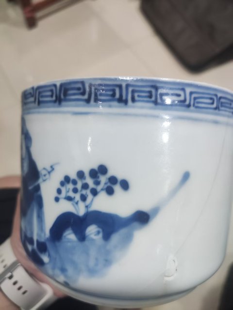 古玩陶瓷三星高照圖青花香爐真品鑒賞圖