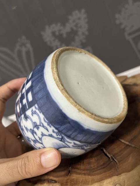 古玩陶瓷清中期青花喜字罐拍賣，當(dāng)前價(jià)格1188元