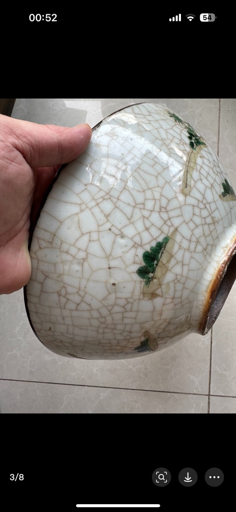古玩陶瓷哥釉粉彩人物故事紋碗真品鑒賞圖