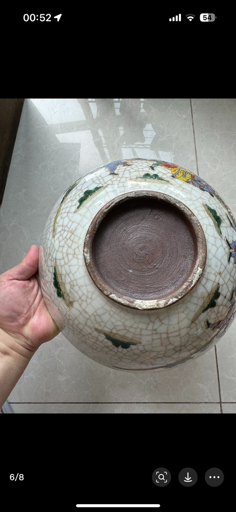 古玩陶瓷哥釉粉彩人物故事紋碗真品鑒賞圖