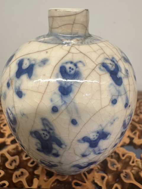 古玩陶瓷煨瓷青花嬰戲圖罐，謝謝信任真品鑒賞圖
