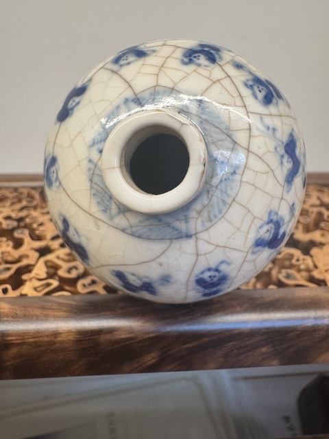 古玩陶瓷煨瓷青花嬰戲圖罐，謝謝信任真品鑒賞圖