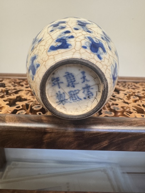 古玩陶瓷煨瓷青花嬰戲圖罐，謝謝信任真品鑒賞圖