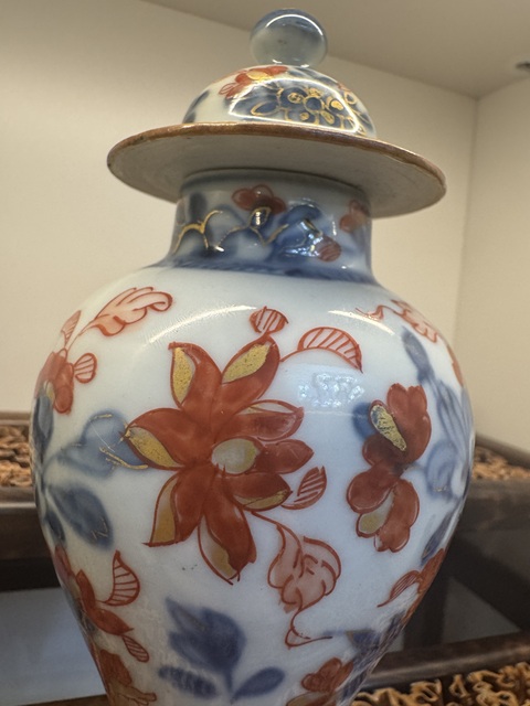 古玩陶瓷青花礬紅雉雞牡丹圖雞腿瓶真品鑒賞圖
