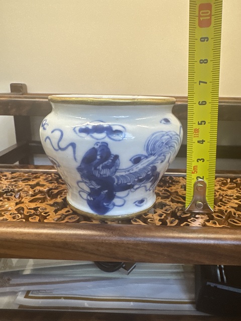 古玩陶瓷獅紋青花廣口罐拍賣，當(dāng)前價(jià)格5600元