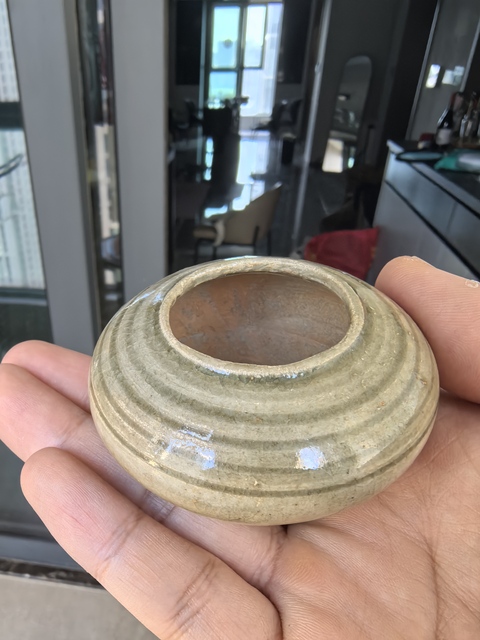 古玩陶瓷青釉水盂真品鑒賞圖