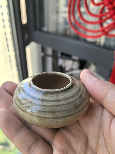 古玩陶瓷青釉水盂真品鑒賞圖