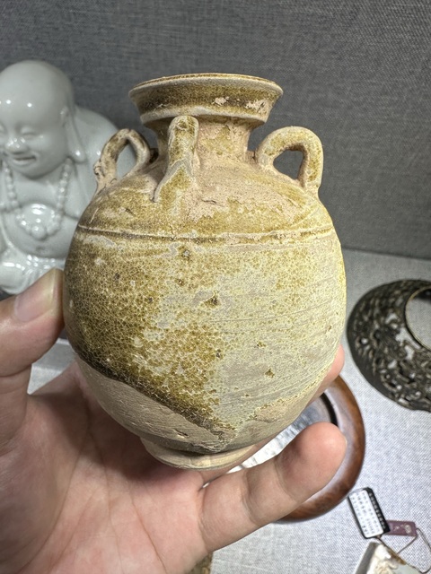古玩陶瓷青釉四系罐真品鑒賞圖