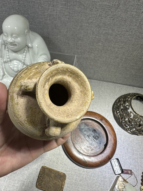 古玩陶瓷青釉四系罐真品鑒賞圖