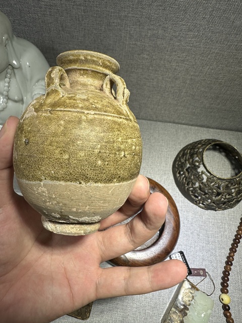 古玩陶瓷青釉四系罐真品鑒賞圖