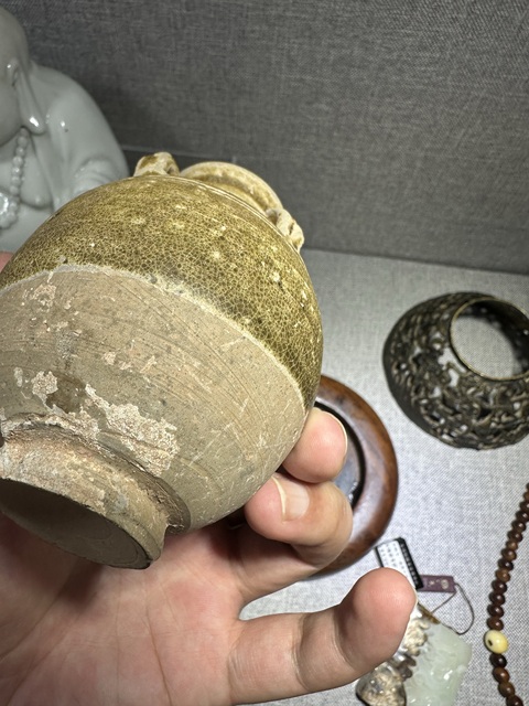 古玩陶瓷青釉四系罐真品鑒賞圖