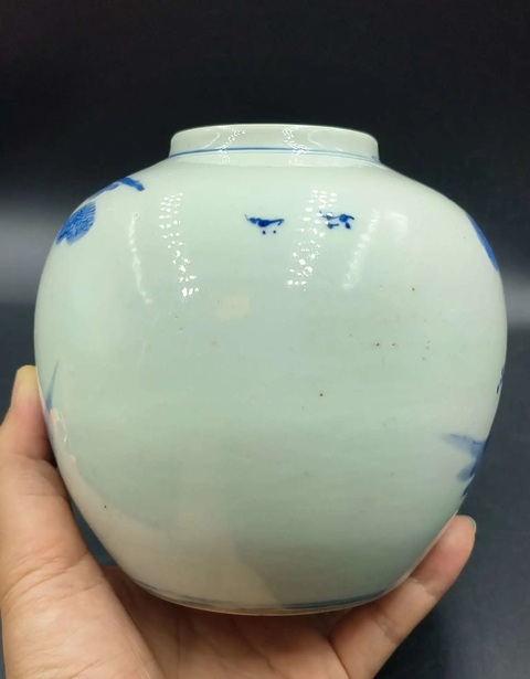 古玩陶瓷(保真卡)清晚·青花福祿壽三星人物紋罐拍賣,當前價格5888元