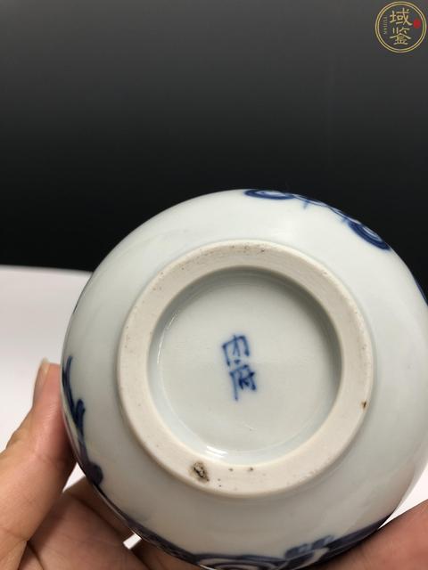 古玩陶瓷青花鳳凰涎玉書茶碗真品鑒賞圖
