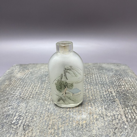 古玩陶瓷民國內畫山水紋鼻煙壺真品鑒賞圖