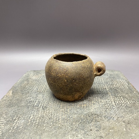 古玩陶瓷褐釉鳥食罐真品鑒賞圖