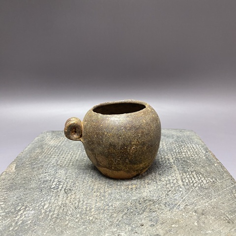 古玩陶瓷褐釉鳥食罐真品鑒賞圖