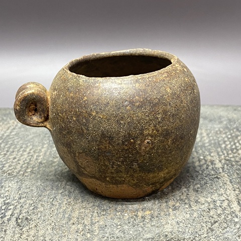 古玩陶瓷褐釉鳥食罐真品鑒賞圖