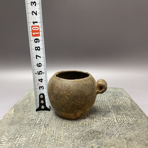 古玩陶瓷褐釉鳥食罐真品鑒賞圖