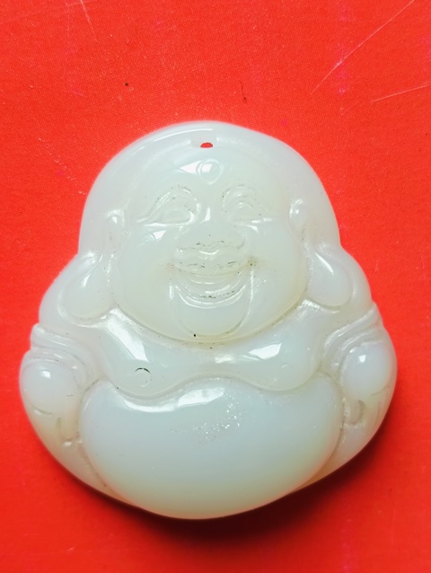 古玩玉器和田玉雕“佛公”掛件真品鑒賞圖