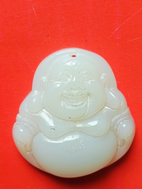古玩玉器和田玉雕“佛公”掛件真品鑒賞圖