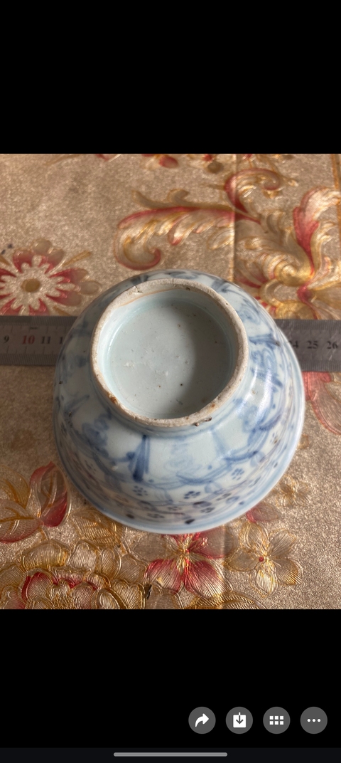古玩陶瓷明空白期青花小碗真品鑒賞圖