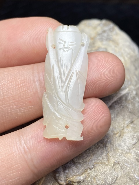 古玩玉器和田玉雕“壽星”真品鑒賞圖