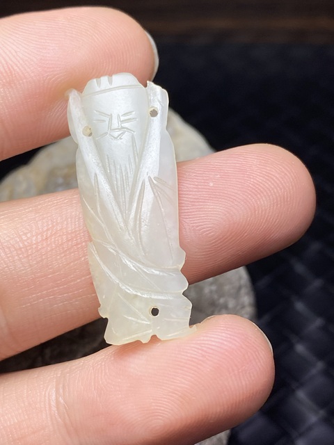 古玩玉器和田玉雕“壽星”真品鑒賞圖