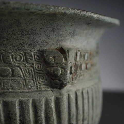古玩銅器饕餮紋青銅簋真品鑒賞圖