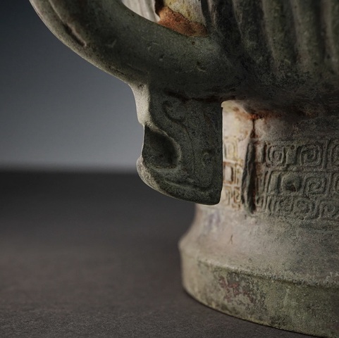 古玩銅器饕餮紋青銅簋真品鑒賞圖