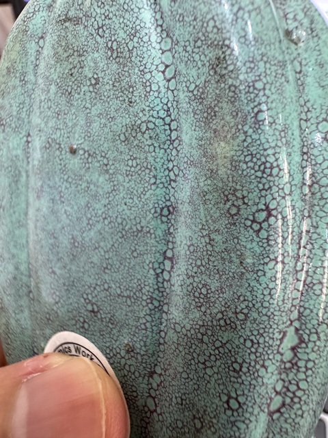 古玩陶瓷清晚期爐鈞釉南瓜形水盂真品鑒賞圖