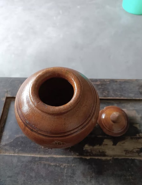 古玩陶瓷鞏縣窯黃釉萬年罐真品鑒賞圖