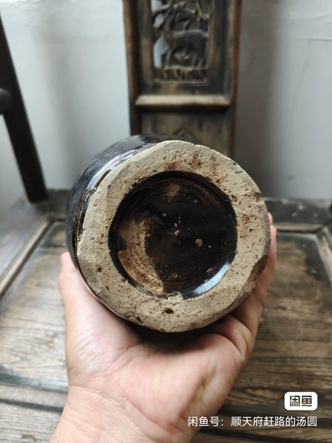 古玩陶瓷黑釉四系梅瓶真品鑒賞圖