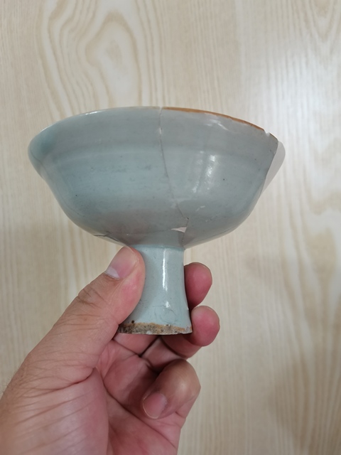 古玩陶瓷青白釉高足杯真品鑒賞圖