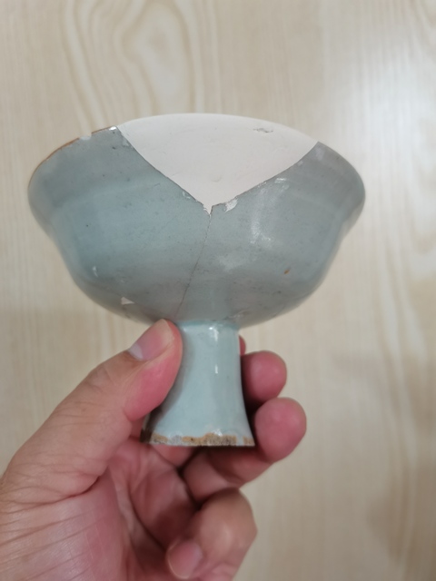 古玩陶瓷青白釉高足杯真品鑒賞圖
