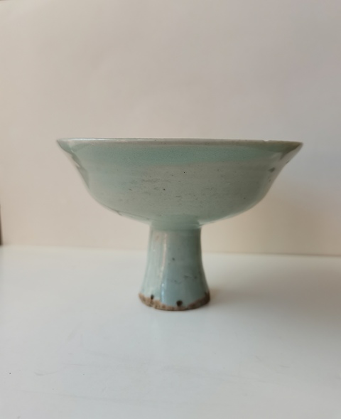 古玩陶瓷青白釉高足杯真品鑒賞圖