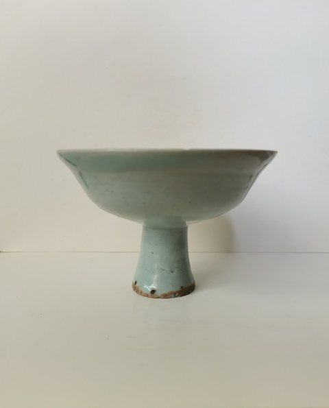 古玩陶瓷青白釉高足杯真品鑒賞圖