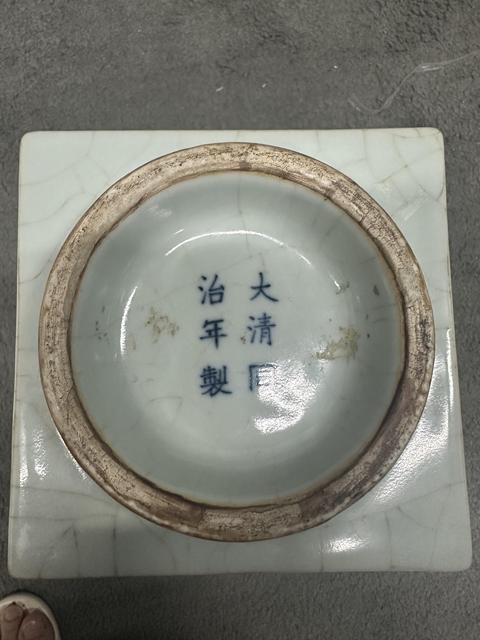 古玩陶瓷清同治 仿官釉琮瓶真品鑒賞圖