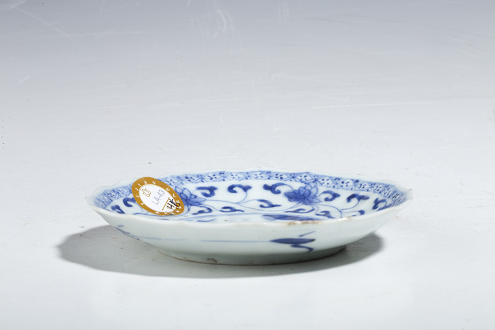 古玩陶瓷清雍正·青花仕女花卉紋花口碟拍賣，當前價格648元