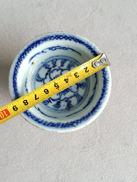 古玩陶瓷青花纏枝花紋高足貢盤拍賣，當前價格350元