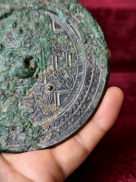 古玩銅器規矩紋四神鏡真品鑒賞圖