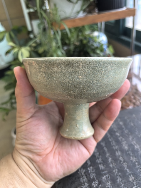 古玩陶瓷龍泉青瓷高足杯真品鑒賞圖