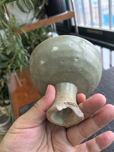 古玩陶瓷龍泉青瓷高足杯真品鑒賞圖