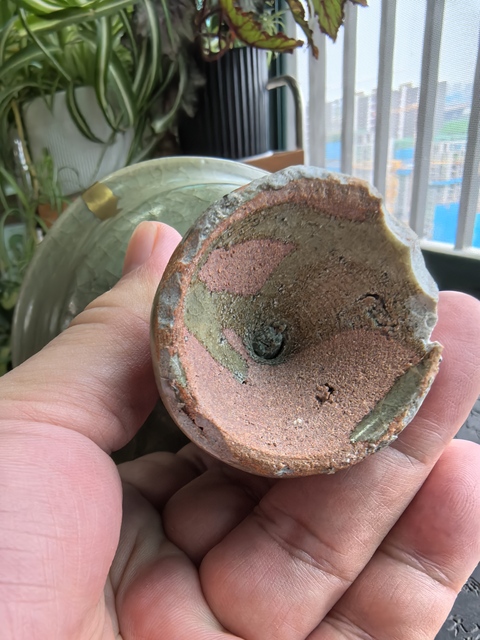 古玩陶瓷龍泉青瓷刻花高足杯真品鑒賞圖